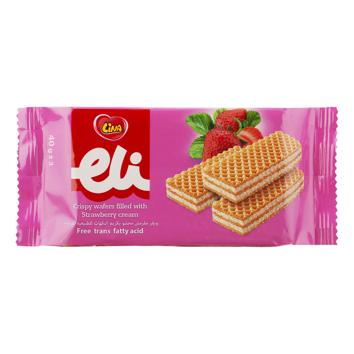 ویفر توت فرنگی 40 گرم لینا - ویفر توت فرنگی 40 گرم لینا